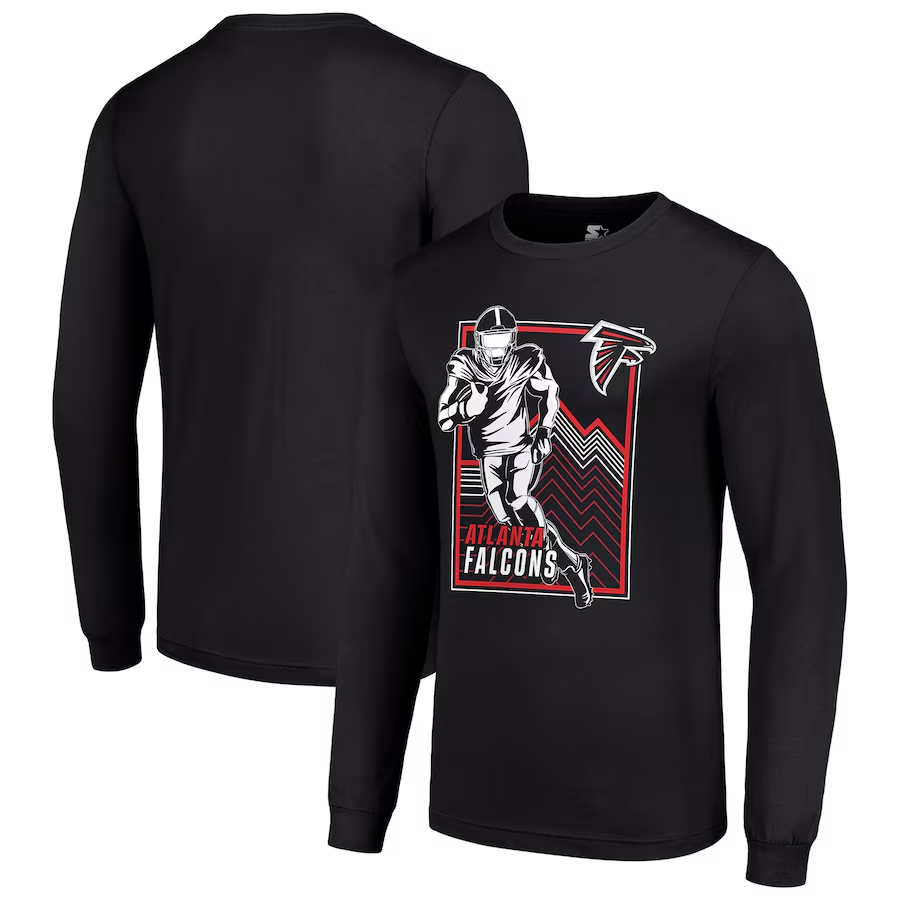 Men Atlanta Falcons black 2024 NFL Long sleeve T Shirts